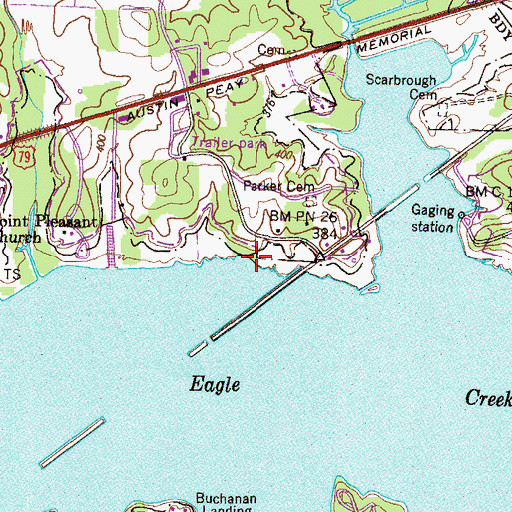 Topographic Map of Eagle Nest Marina, TN
