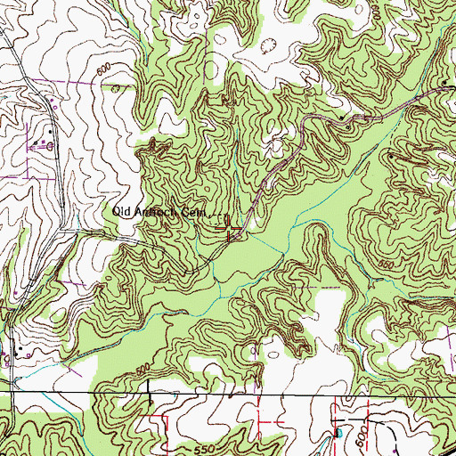 Topographic Map of Old Antioch Church (historical), TN