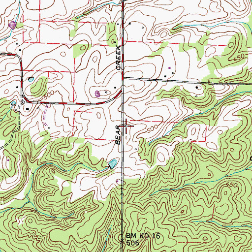 Topographic Map of Young School (historical), TN