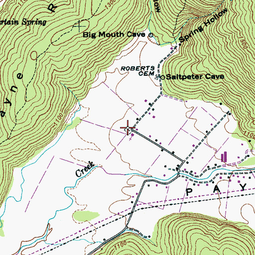 Topographic Map of Paynes Cove Cemetery, TN