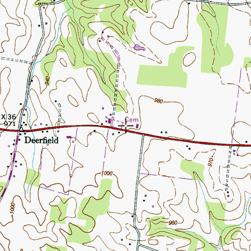 Topographic Map of Deerfield School (historical), TN