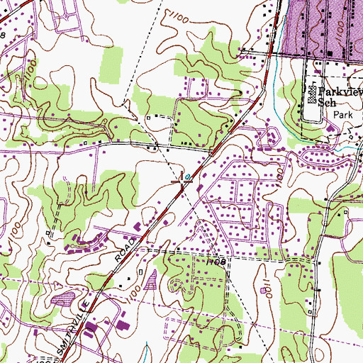 Topographic Map of Lone Oak Church (historical), TN