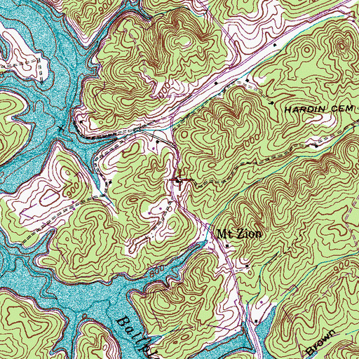 Topographic Map of Mount Zion Baptist Church, TN