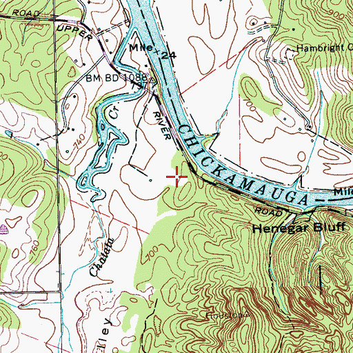 Topographic Map of McBrien-Burdett Cemetery, TN