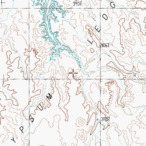Topographic Map of Gypsum Ledges, AZ