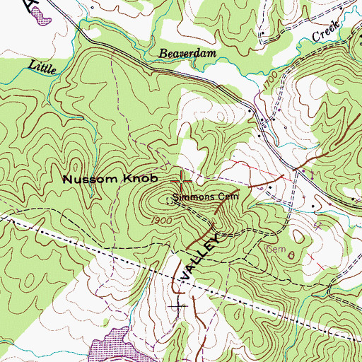 Topographic Map of Mount Zion School (historical), TN