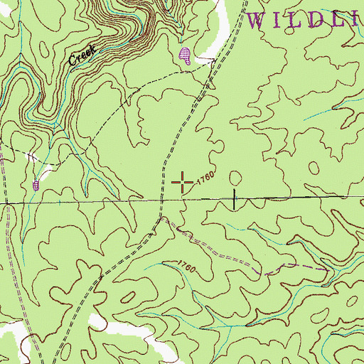 Topographic Map of Wattenbarger Cemetery, TN