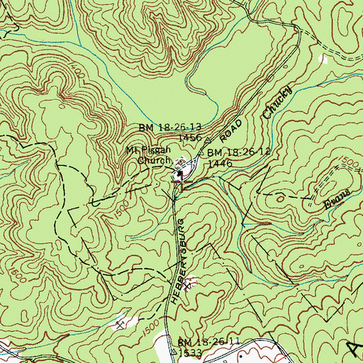 Topographic Map of Mount Pisgah, TN