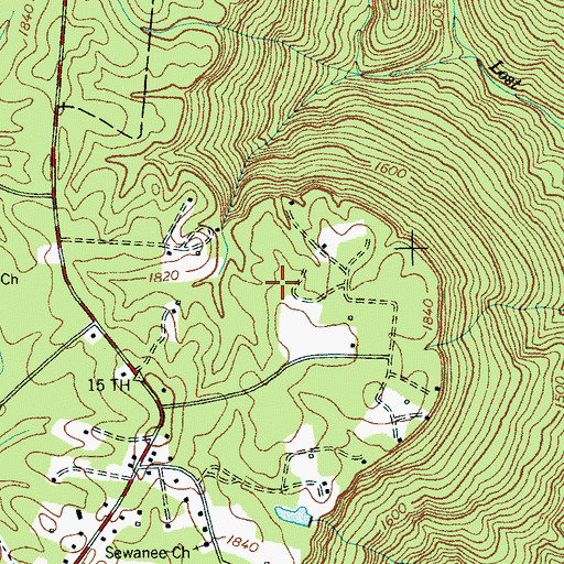 Topographic Map of Wise Cemetery, TN