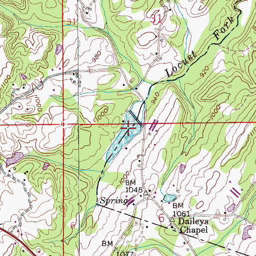Topographic Map of Reeves Lake, AL