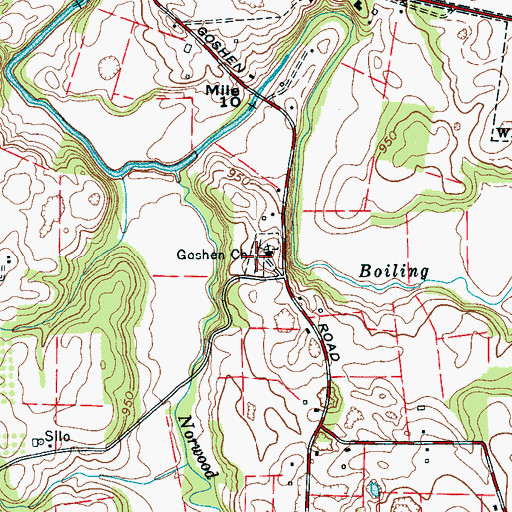 Topographic Map of Goshen Cemetery, TN
