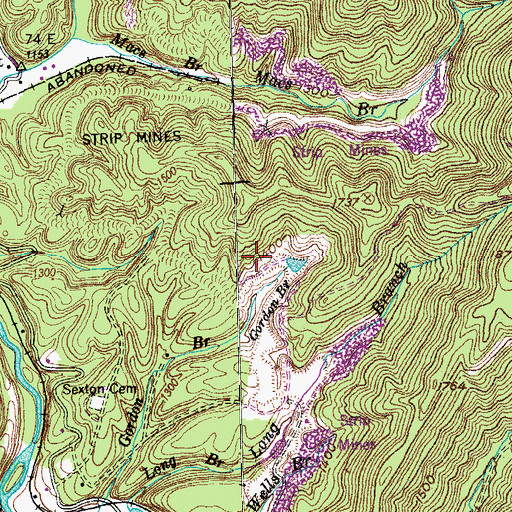 Topographic Map of Red Jacket Mine, TN