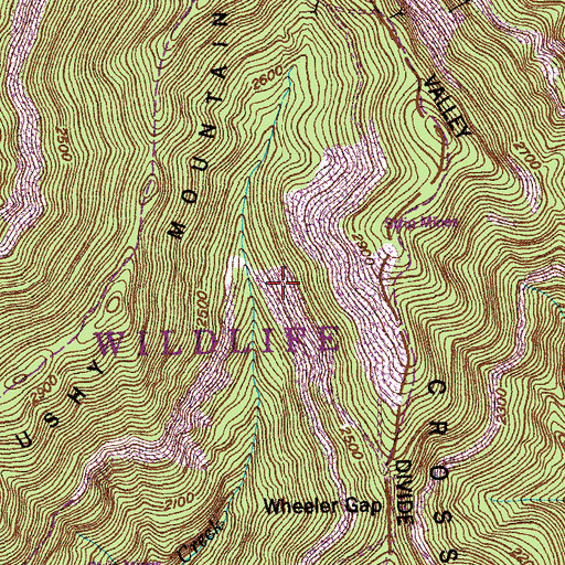 Topographic Map of Delmont Mine, TN