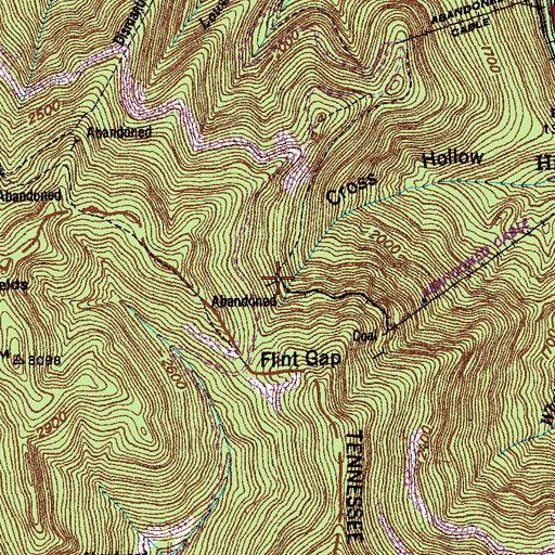 Topographic Map of Diamond Number Seven Mine, TN