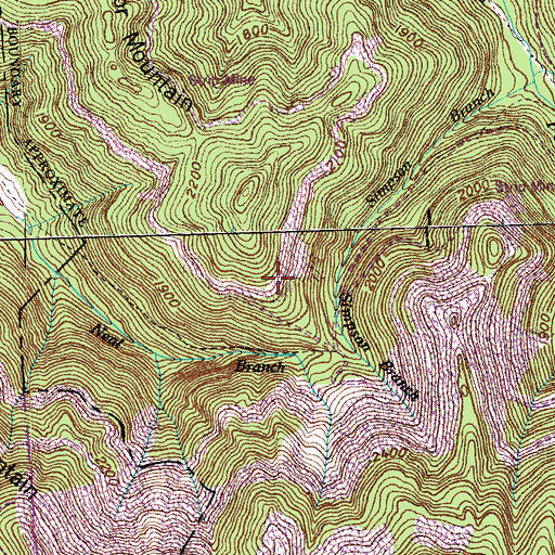 Topographic Map of Martin Mine, TN