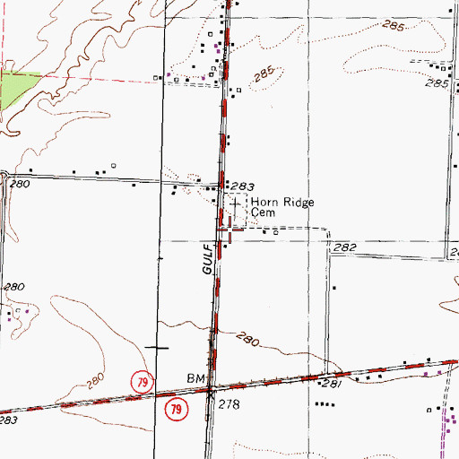 Topographic Map of Hornridge Methodist Church (historical), TN