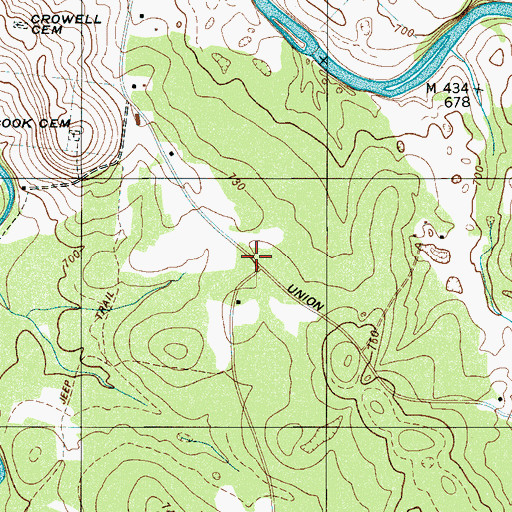 Topographic Map of Friendship Church (historical), TN