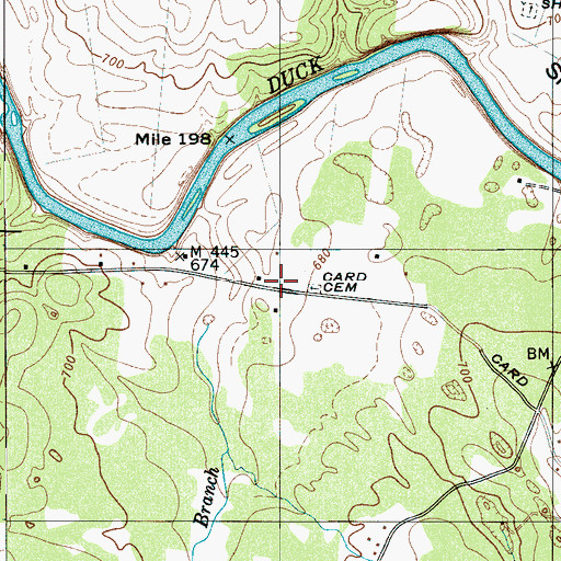 Topographic Map of Harms Cemetery, TN
