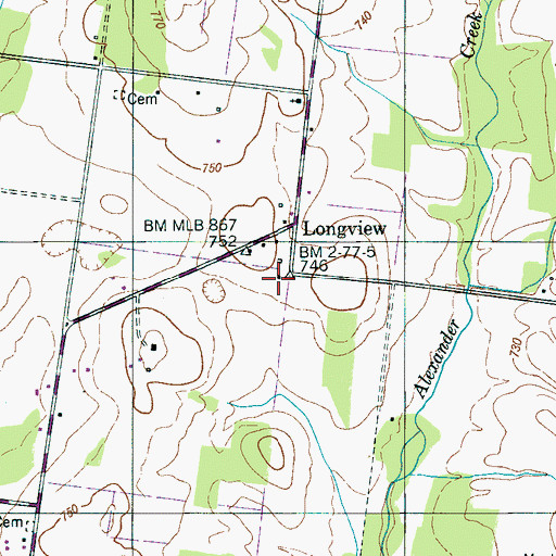 Topographic Map of Longview School (historical), TN