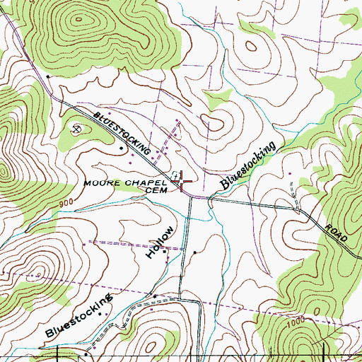 Topographic Map of Moores Chapel (historical), TN