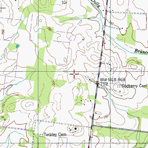 Topographic Map of Smotherman Cemetery, TN