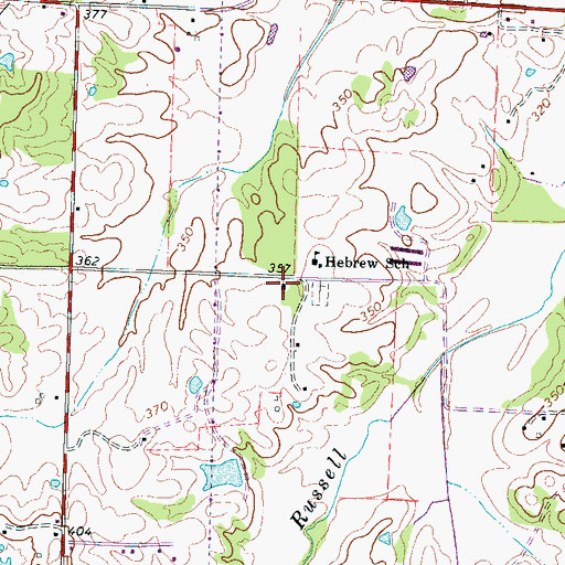 Topographic Map of Hebrew Church, TN