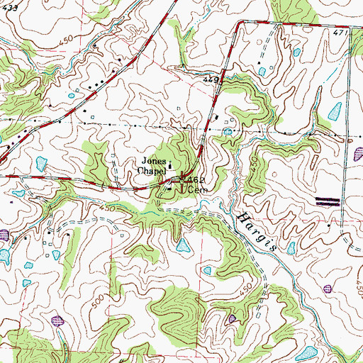 Topographic Map of Jones Chapel Cemetery, TN