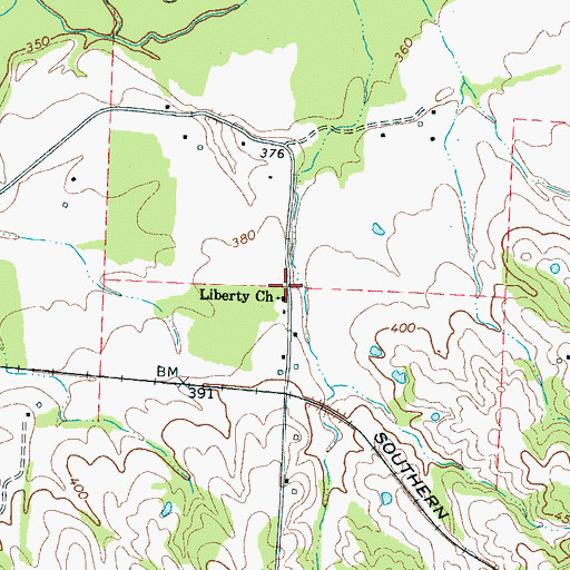 Topographic Map of Liberty School (historical), TN