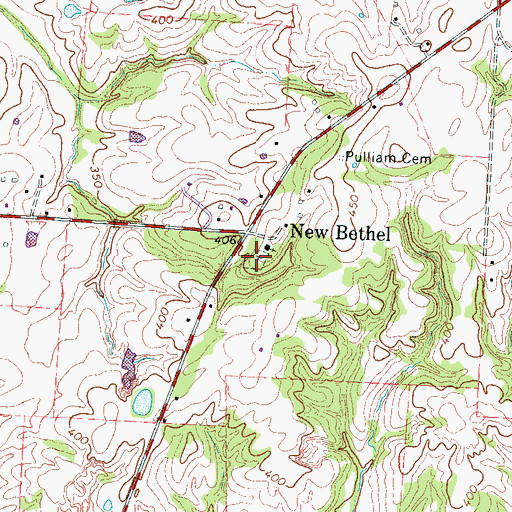 Topographic Map of New Bethel Cemetery, TN