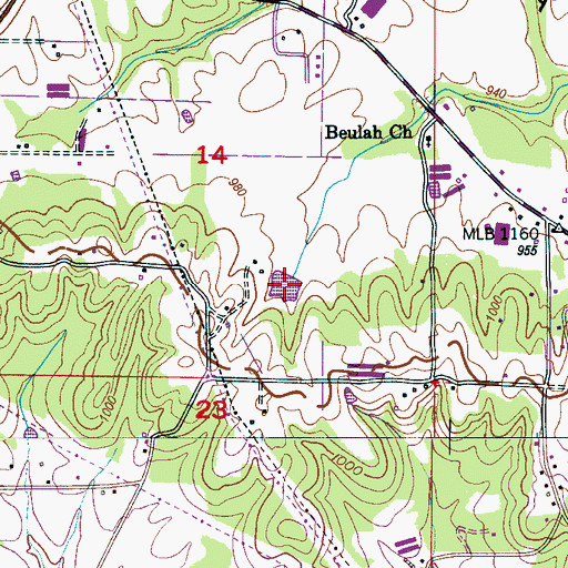 Topographic Map of Darrell Parker Pond, AL