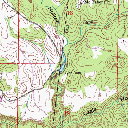 Topographic Map of Lynn Mill Pond, AL