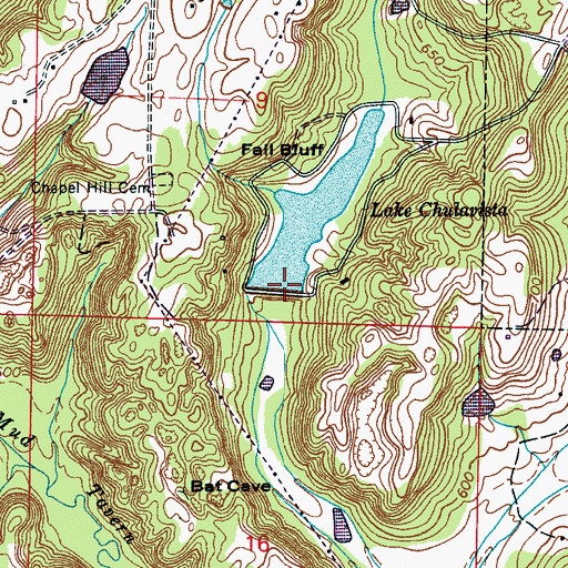 Topographic Map of Lake Chulavista Dam, AL