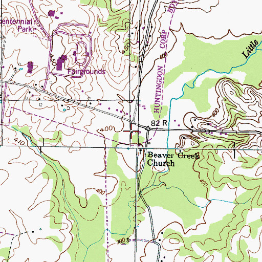 Topographic Map of Beaver Academy (historical), TN