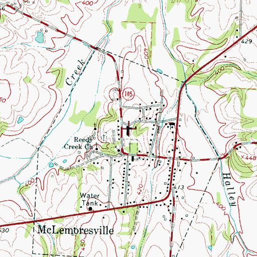 Topographic Map of McLemoresville School (historical), TN