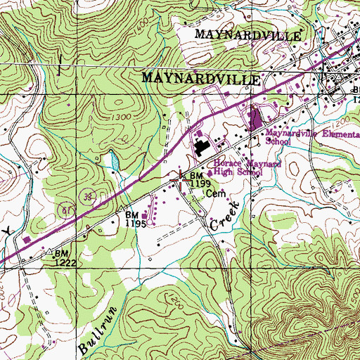 Topographic Map of Maynardville Church (historical), TN