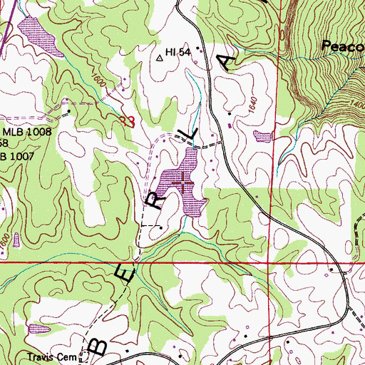 Topographic Map of Hill Pond, AL