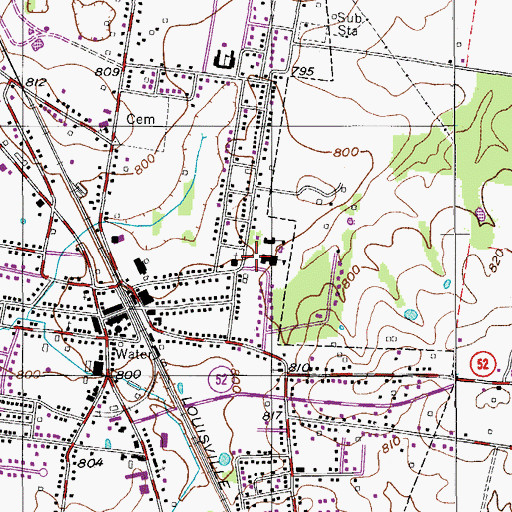 Topographic Map of Elmer Hinton Memorial Library, TN
