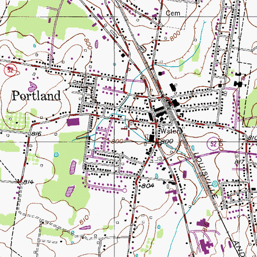 Topographic Map of Portland City Park, TN