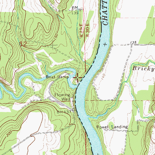 Topographic Map of Abbie Creek Public Use Area, AL