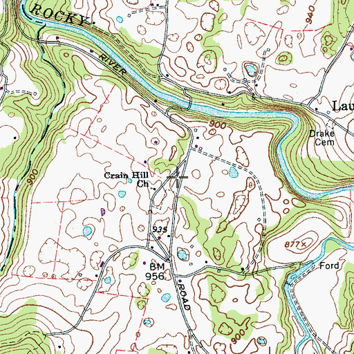 Topographic Map of Crain Hill Cemetery, TN