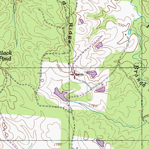 Topographic Map of Graveyard Ridge Cemetery, TN