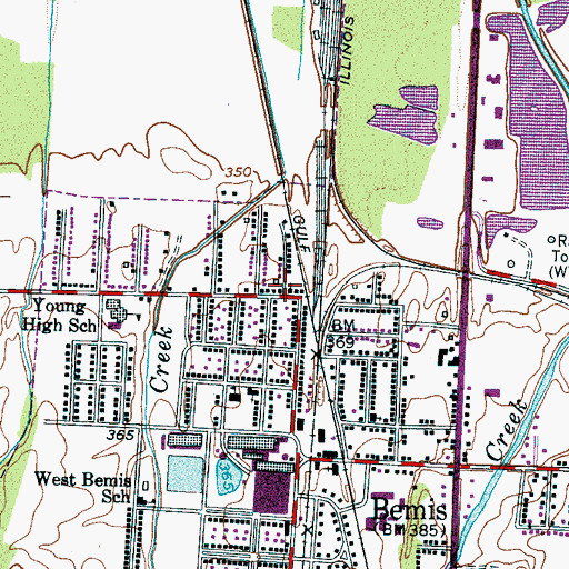 Topographic Map of Bemis Chapel Missionary Baptist Church, TN