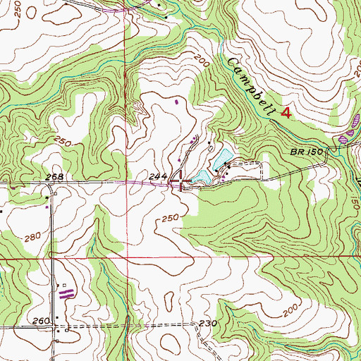 Topographic Map of Camp Wiregrass, AL