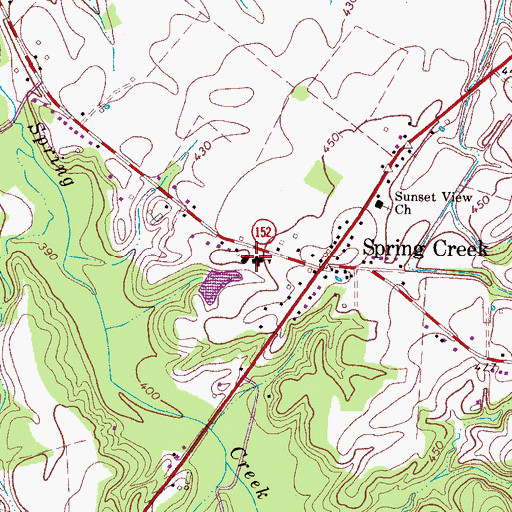 Topographic Map of Spring Creek School (historical), TN