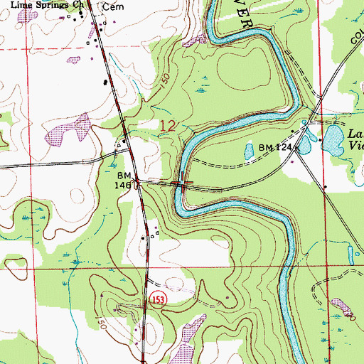 Topographic Map of Hays Ferry Bridge, AL