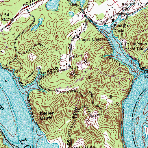 Topographic Map of Bond Quarry, TN