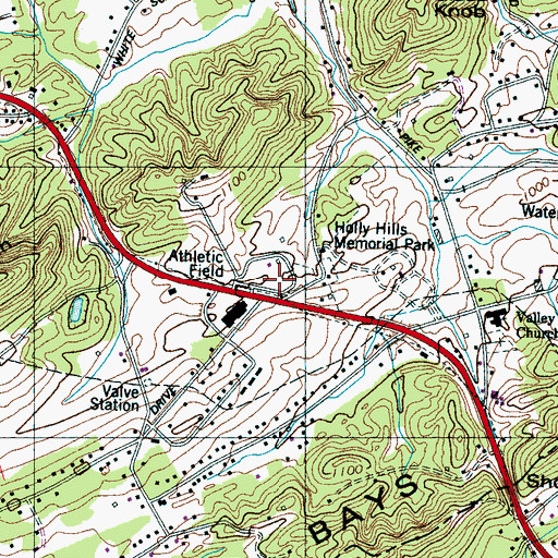 Topographic Map of Bower Field, TN