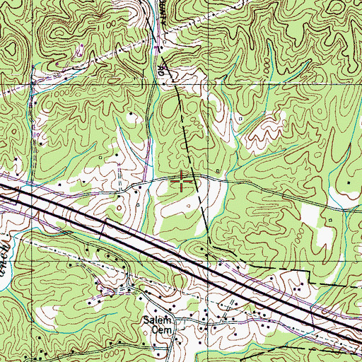 Topographic Map of Cowan Cemetery, TN