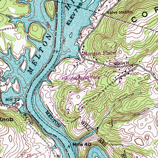 Topographic Map of Guinn Road Park, TN