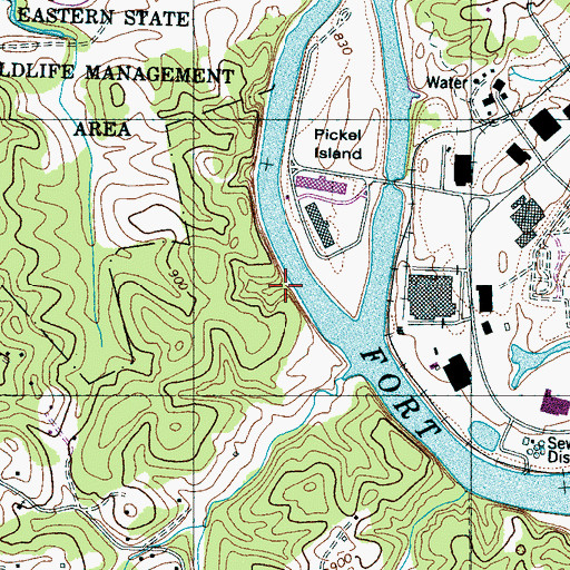 Topographic Map of Jacks Mill (historical), TN